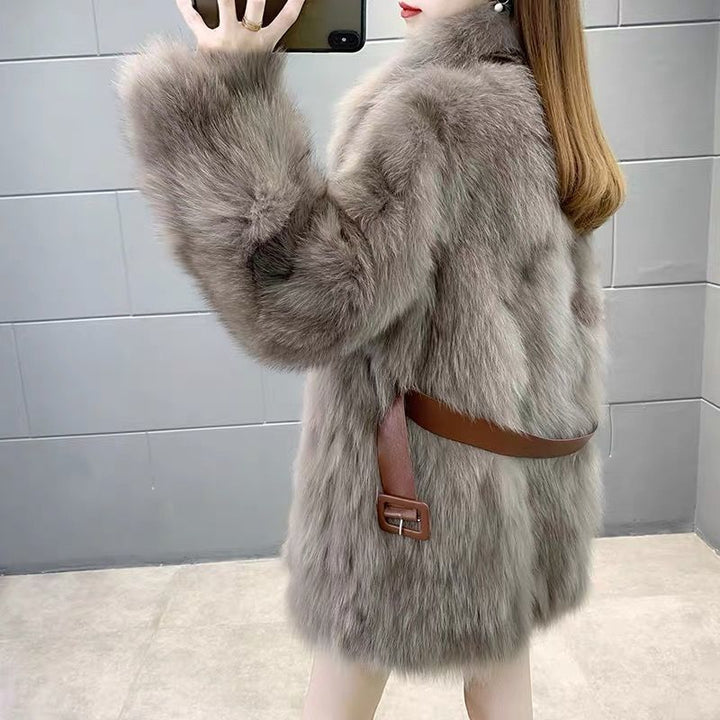 Dame Elegant Faux Fur Jakke Stilla