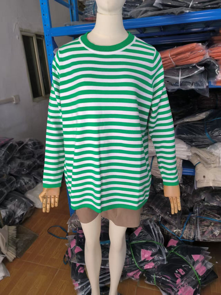 Femme Stribet Langærmet Top Stilla
