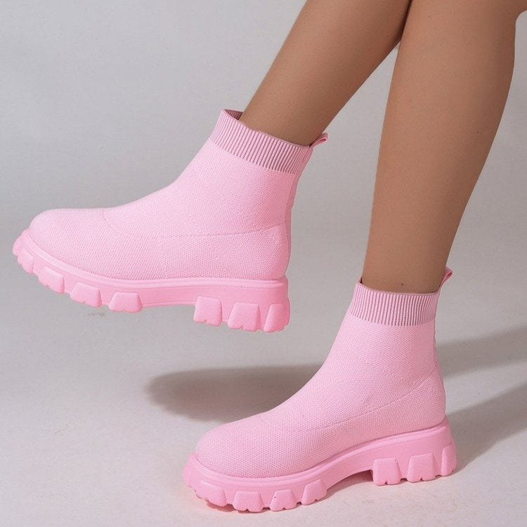 Dame Sock-Boots med skridsikker sål og åndbart strikdesign Stilla