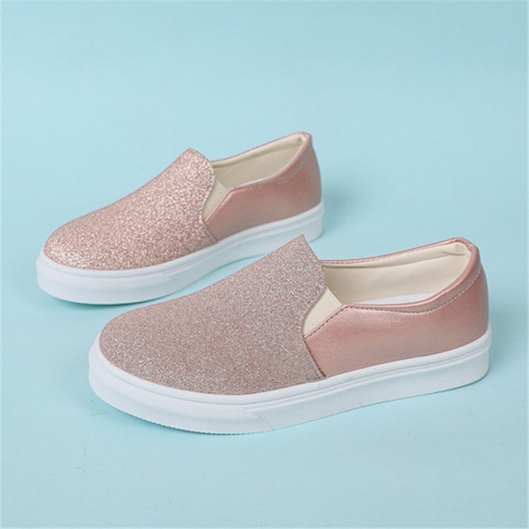 Dame Elegante Slip-On Sneakers med glitrende overflade og skridsikker sål Stilla
