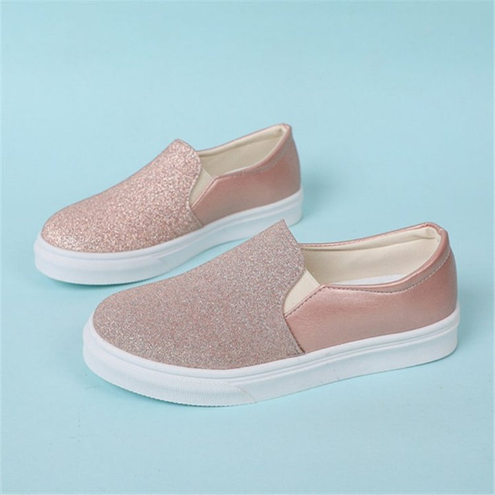 Dame Elegante Slip-On Sneakers med glitrende overflade og skridsikker sål Stilla