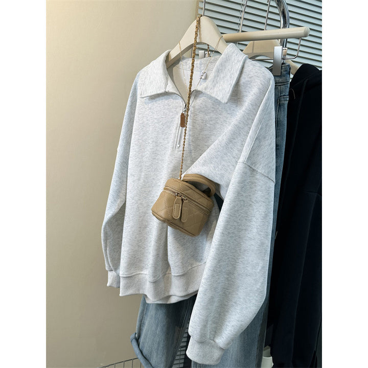 Femme Cozy Halv-lynlåspullover Sweatshirt Stilla