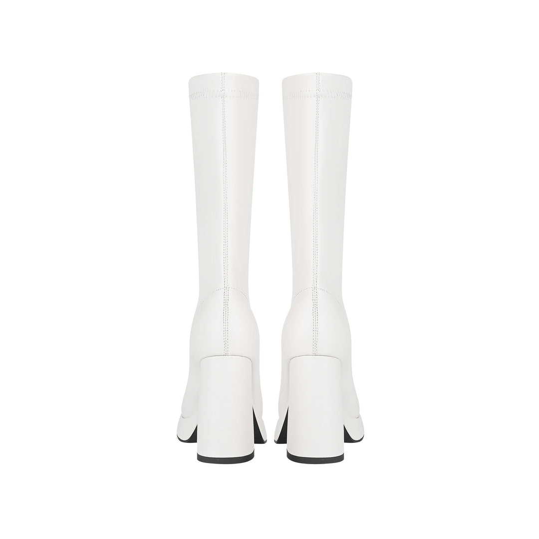 Femme Chunky Platform Lårhøje Stiletto Støvler Stilla