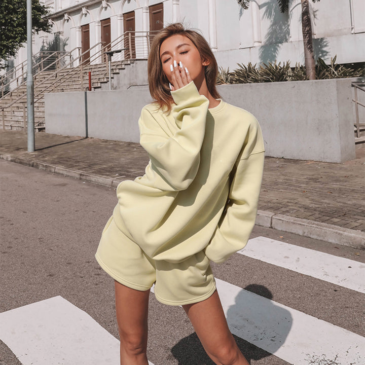 Kvinder casual loungebukser og sweatshirt sæt med bred pasform og blødt materiale Skovae