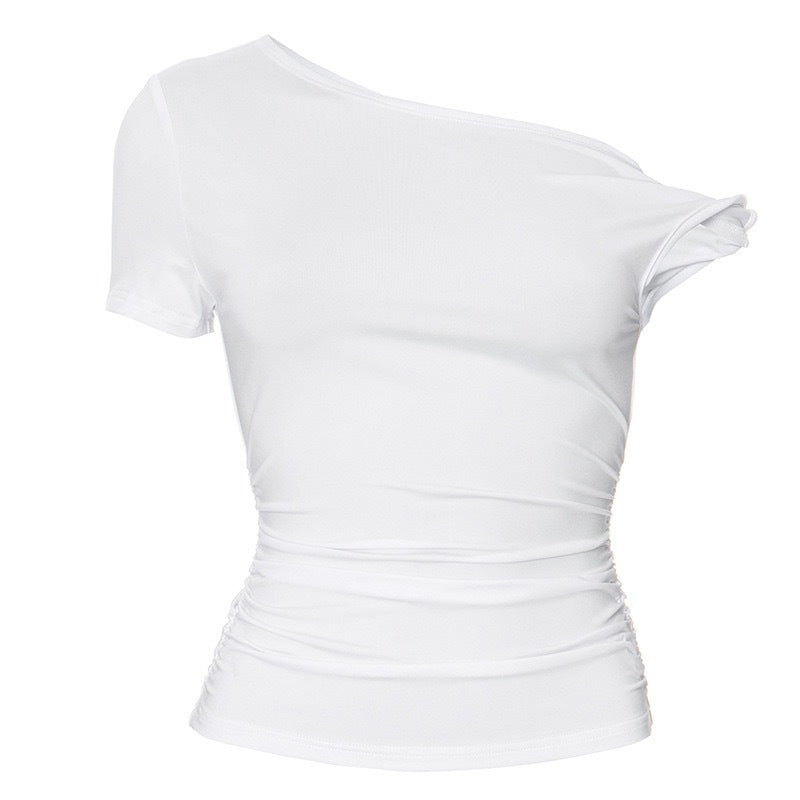 Dame Off-Shoulder Crop-Top med sidelukning Skovae