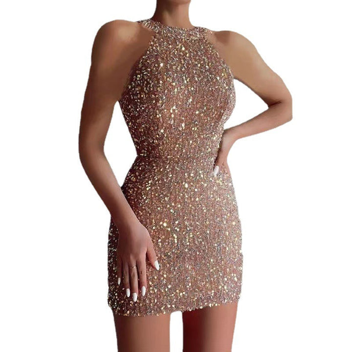 Stilla | Glamorous Bodycon Paillet Midi Kjole