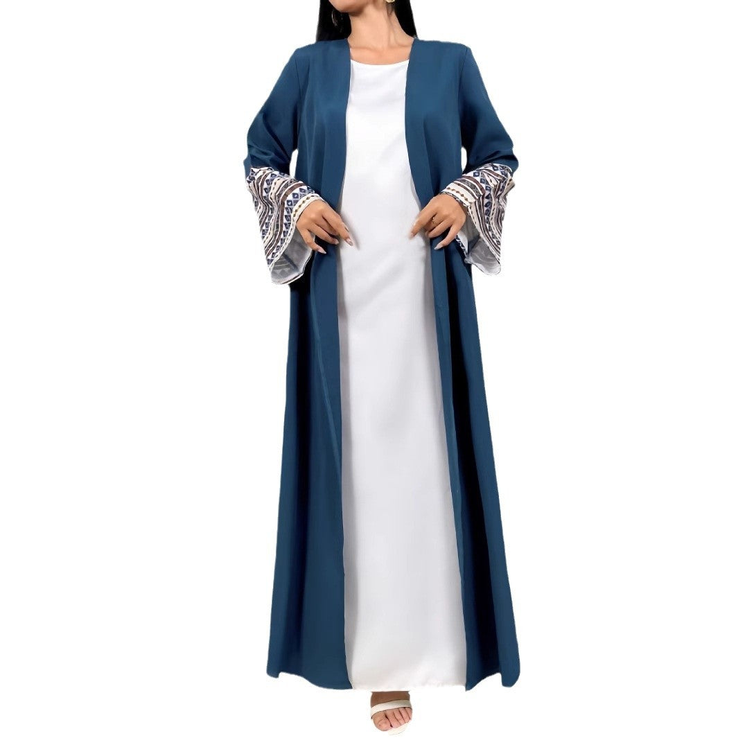 Dame Elegant Maxikjole med smart Cape og detalje-glade ærmer Stilla