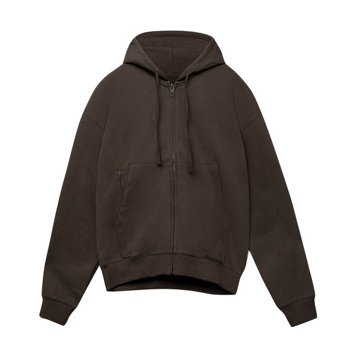 Herrer Cozy Zip-Hoodie med frontlomme og blødt fleecefôr Stilla