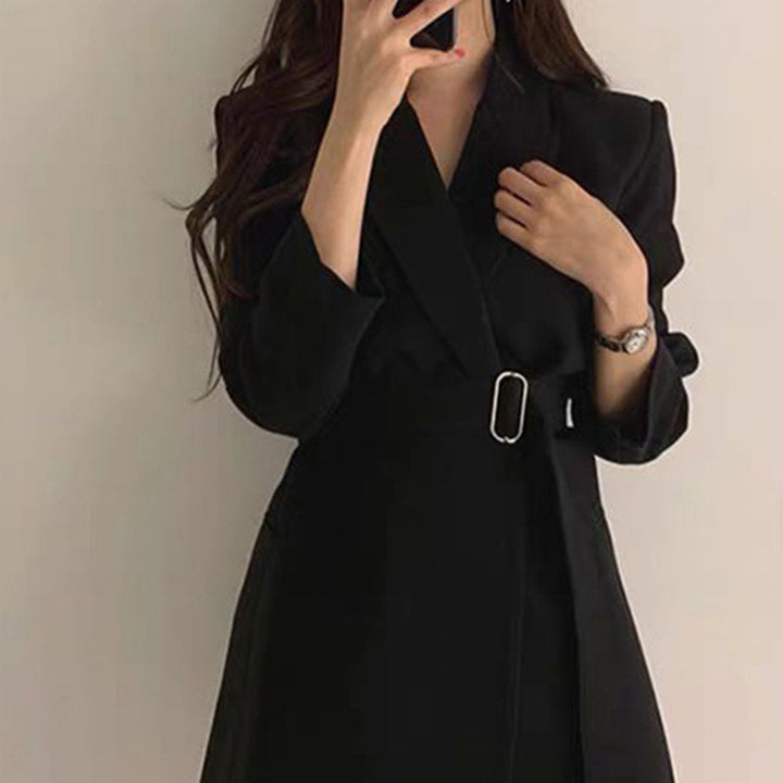 Dame Elegant Blazer med Talje Bælte Stilla