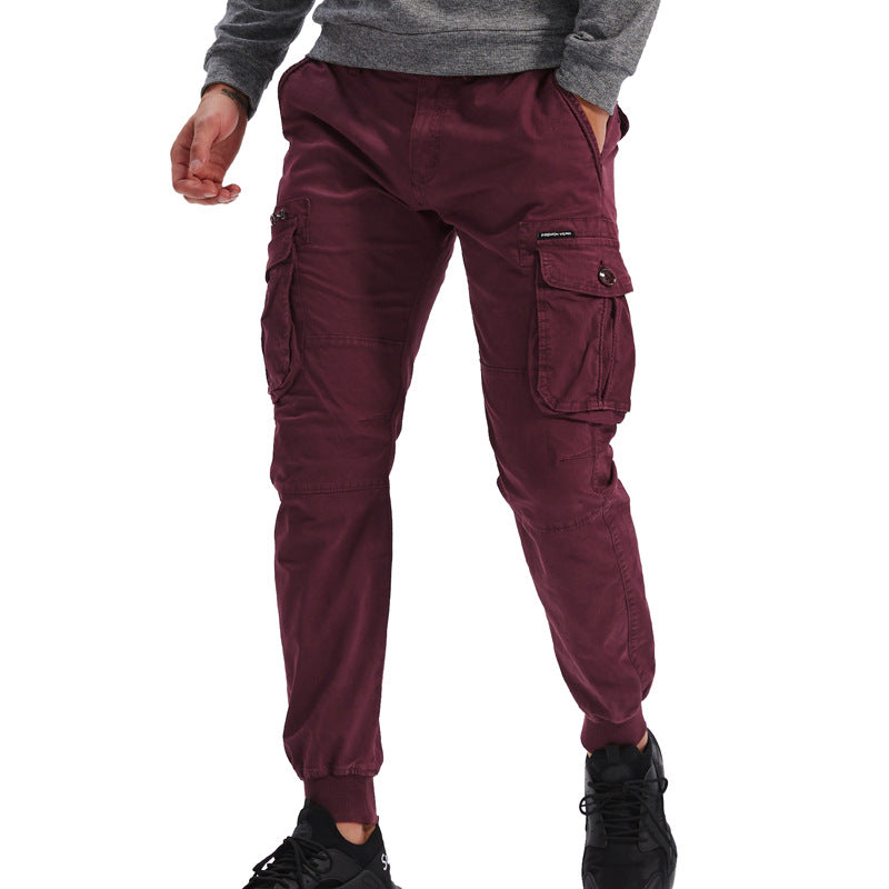 Herrer Utility Cargo-bukser med justerbare mansjetter Stilla