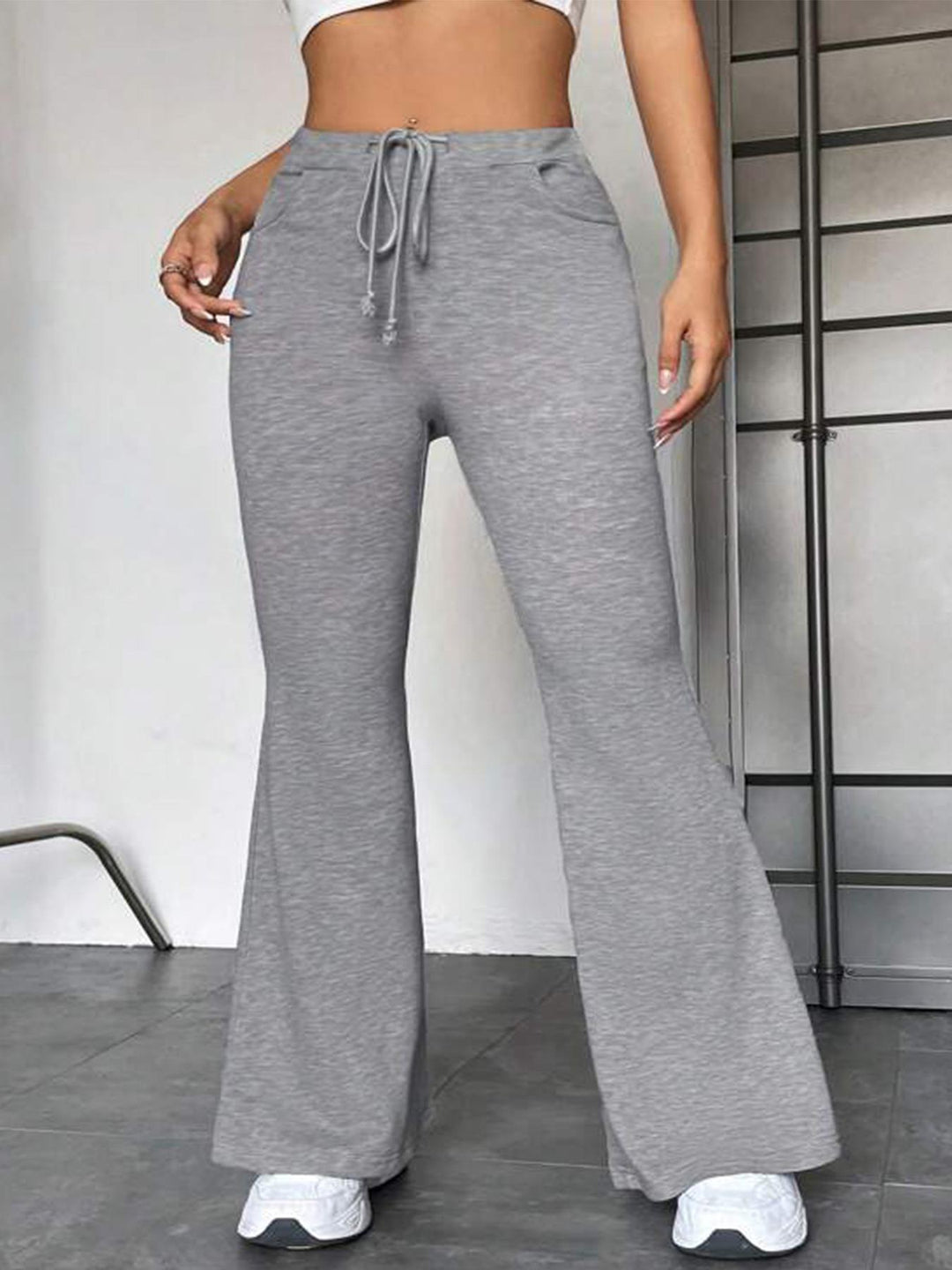 Dame Sporty Flared Bukser med justerbar linning Stilla
