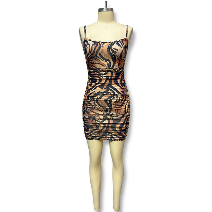 Damer Sexy Minikjole med spændende dyremønster og tætsiddende snit Stilla