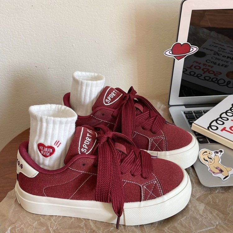 Dame sporty sneakers med tykk sål og åndbart overmateriale kombination Stilla