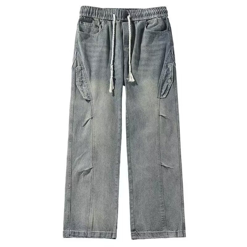 Herrer brede Cargo-jeans med funktionelle lommer og moderne design Stilla