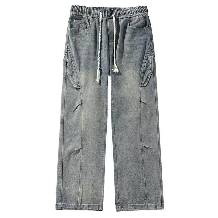 Herrer brede Cargo-jeans med funktionelle lommer og moderne design Stilla