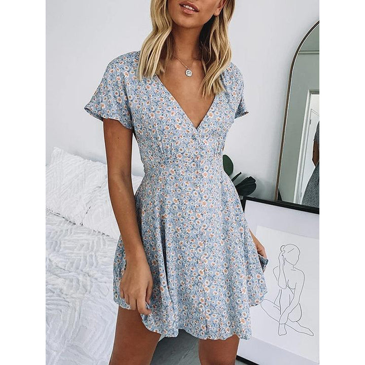 Dame Elegante Floral Mini Kjole Stilla