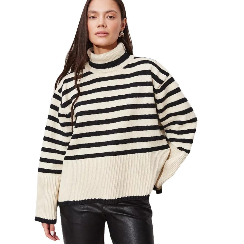 Femme Stribet Overdimensioneret Strikpullover Stilla