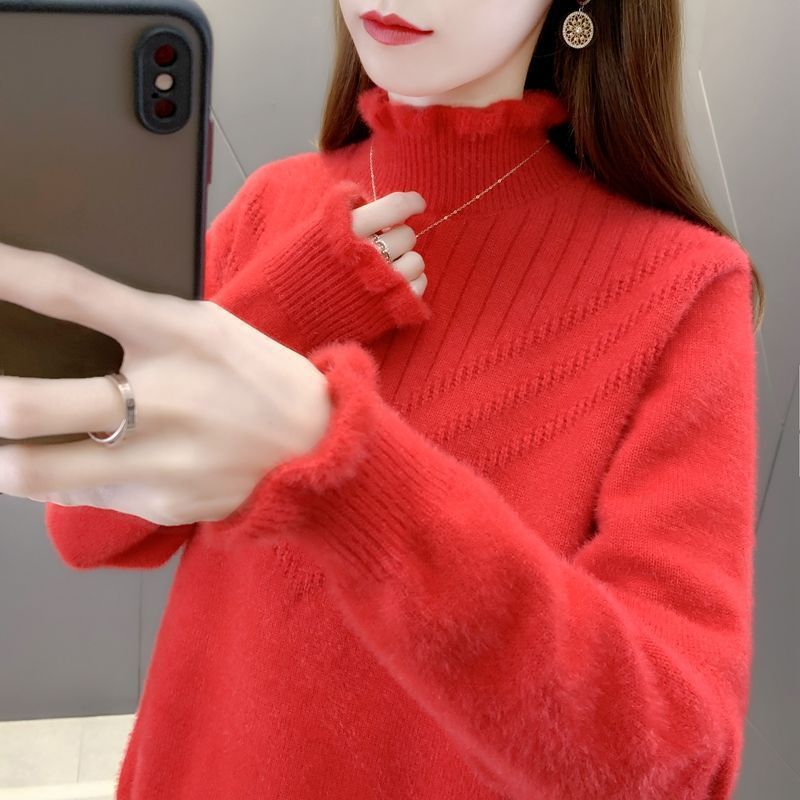 Kvinders hyggelige højhalset sweater med tekstureret design Stilla