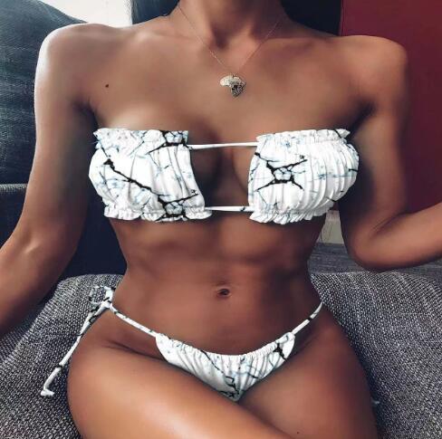 Dame sommerfugltryk To-delt bikini-sæt Stilla