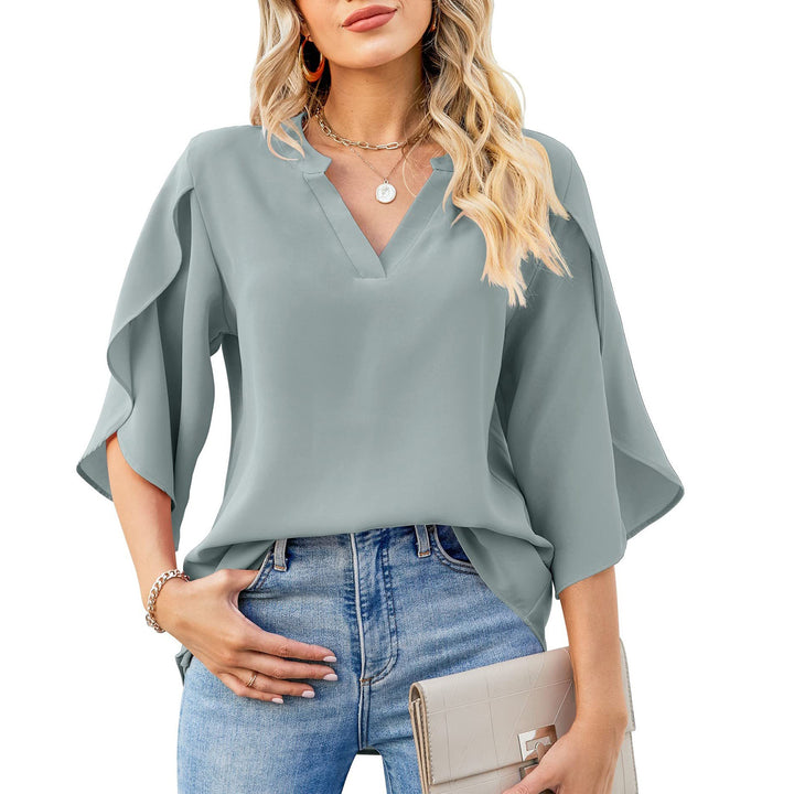 Dame Sommer V-Hals Bluse Stilla