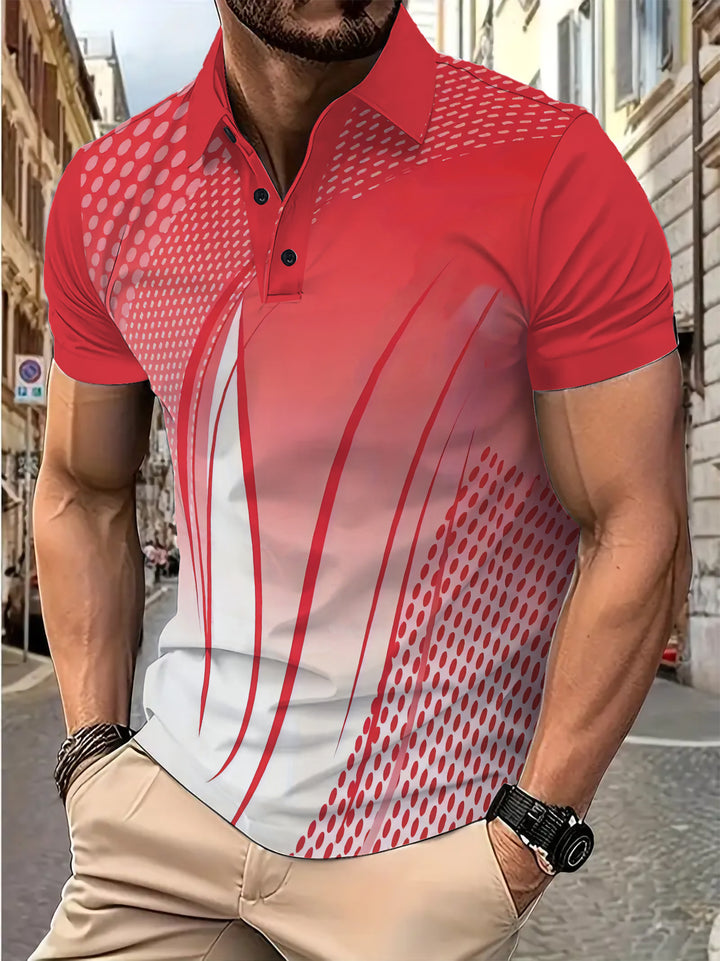 Herrer funktionspoloshirt med dynamisk grafikdesign Stilla
