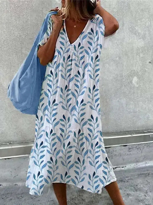 Dame sommerkjole med floralt design og afslappet pasform Stilla
