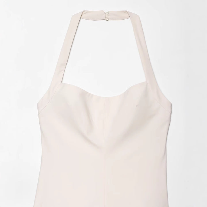 Dame Halterneck Ruffle Peplum Top Stilla