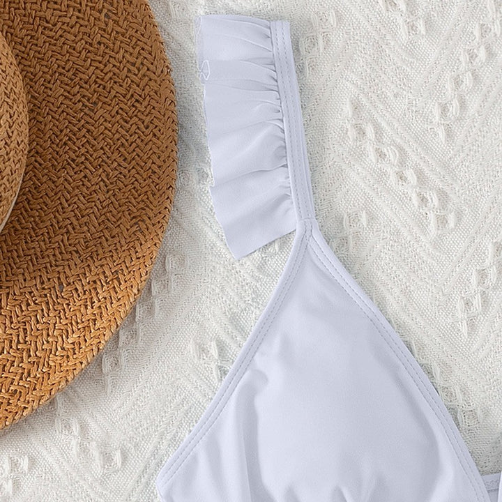 Dame Triangel-Bikini-Top med Ruffle-detaljer Skovae