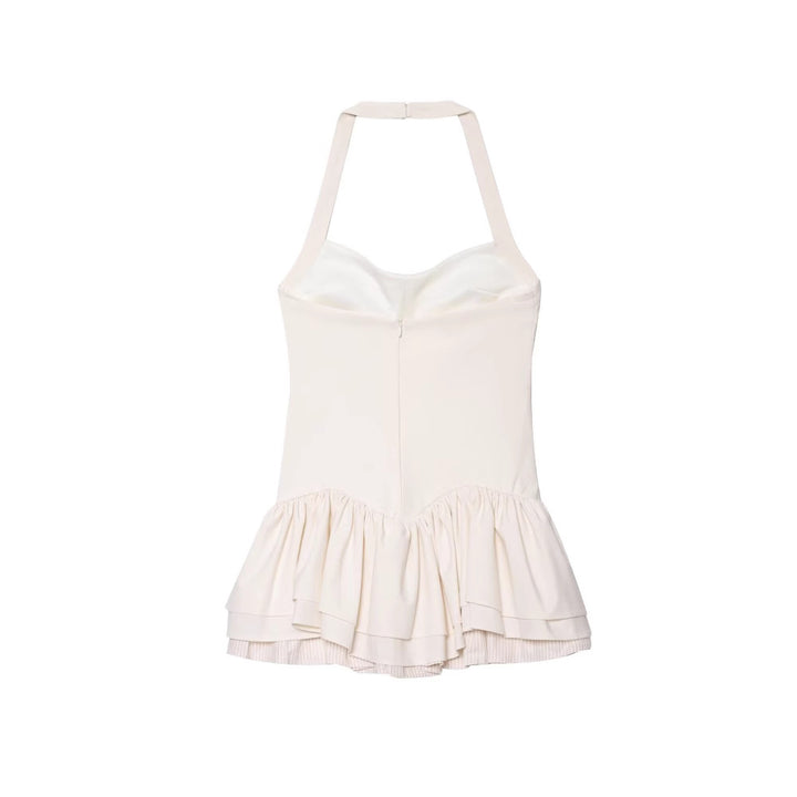 Dame Halterneck Ruffle Peplum Top Stilla