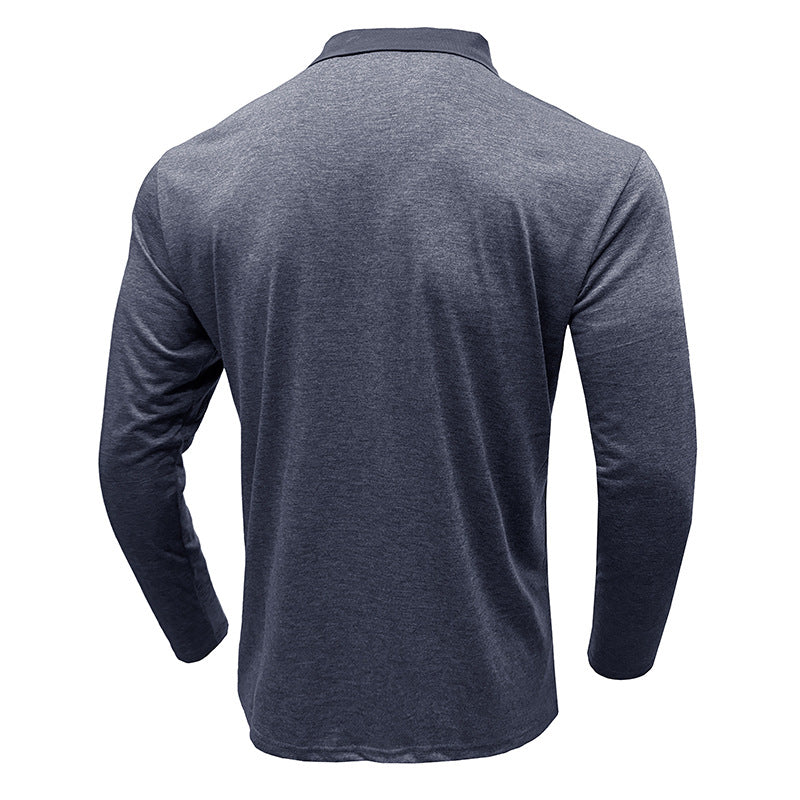 Herrer Langærmet Poloshirt med moderne stribemønster og komfortabel pasform Stilla