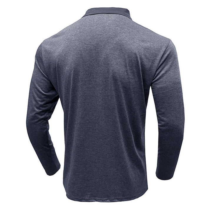 Herrer Langærmet Poloshirt med moderne stribemønster og komfortabel pasform Stilla