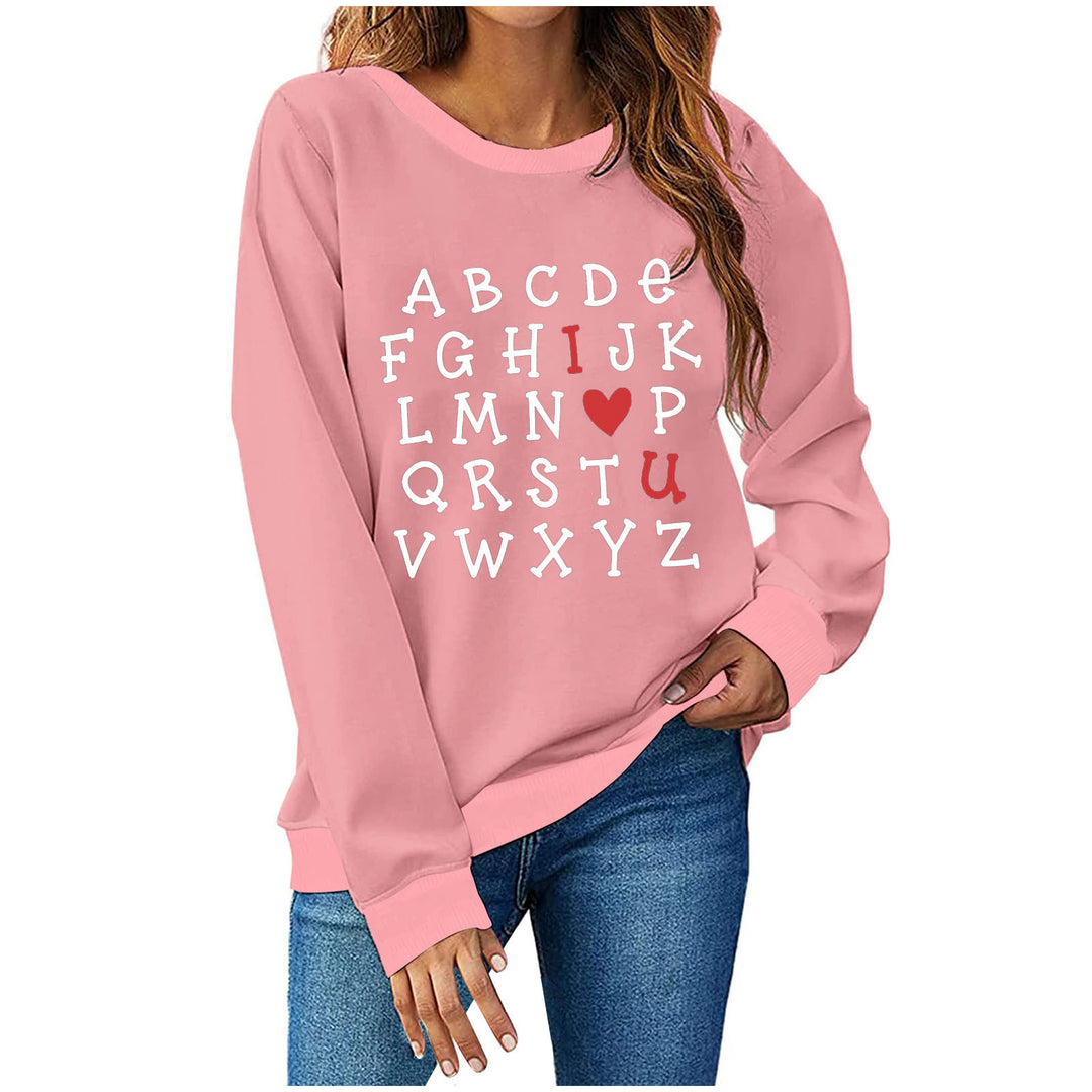 Dame sweatshirt med kreativt alfabet-design Stilla