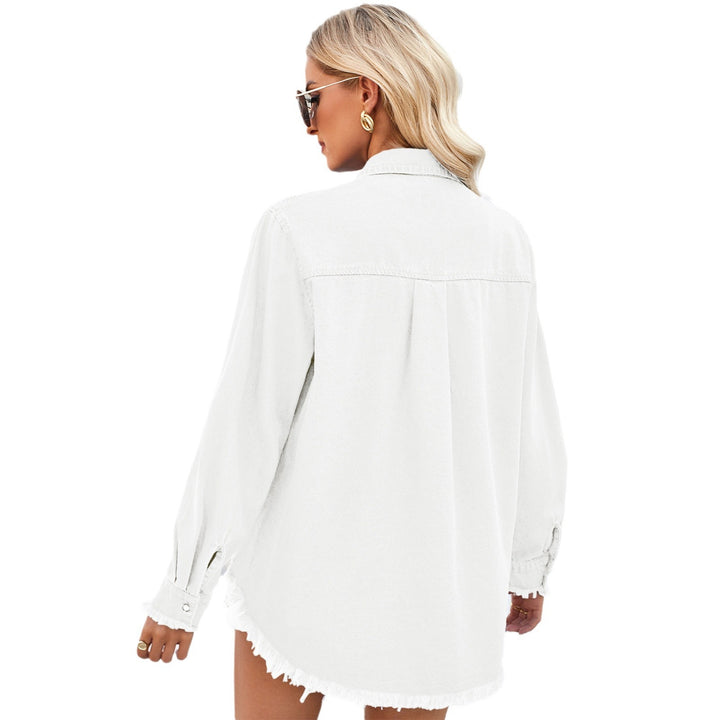 Dame Denim Skjorte med Paillet-detalje Stilla