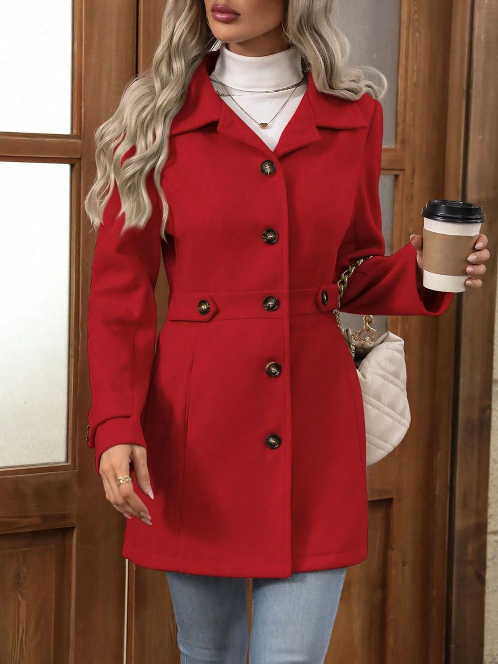 Kvinders fashionable trench coat med bælte Stilla