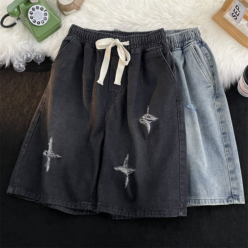 Femme Rivet Denim Bermuda Shorts Stilla