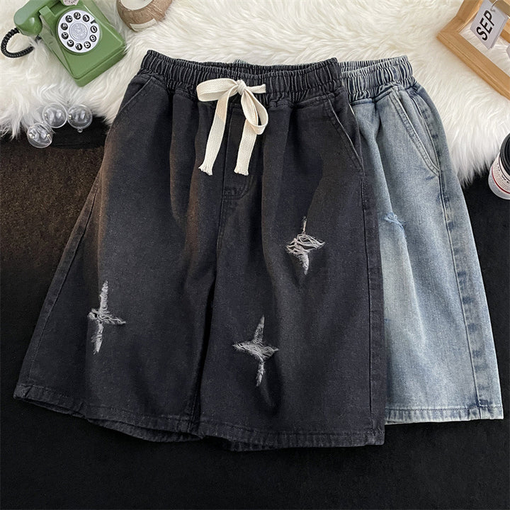 Femme Rivet Denim Bermuda Shorts Stilla