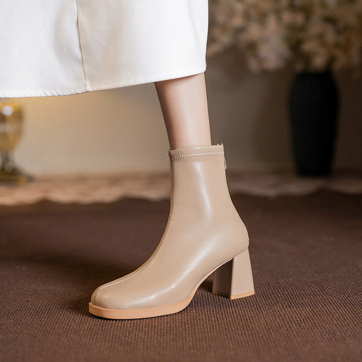 Femme Stilfulde Chunky Heel Støvler Stilla