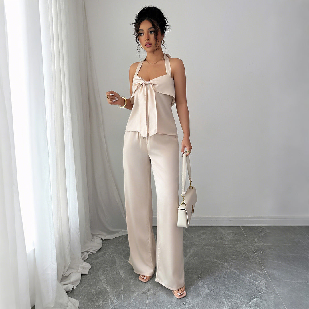 Dame elegant chiffon-bukser med afslappet overdel Stilla