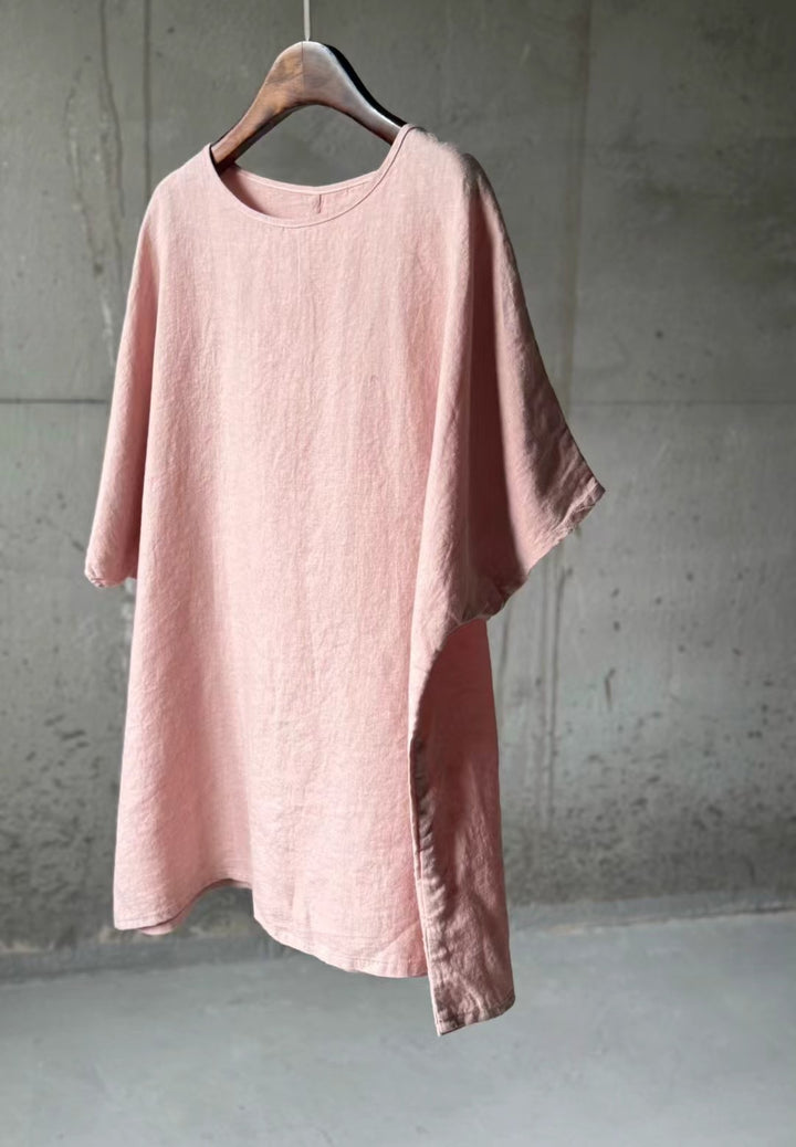 Femme Åndbart Linned Rundhals Top Stilla