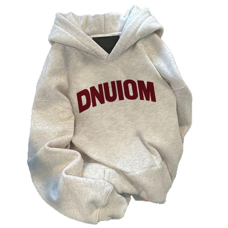 Dame hoodie med stort tryk Stilla