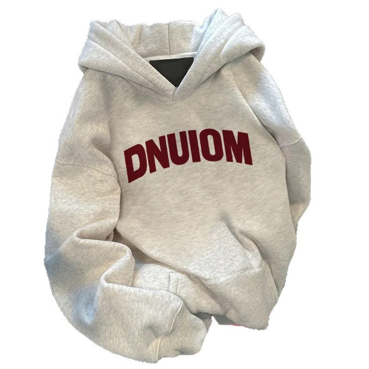 Dame hoodie med stort tryk Stilla