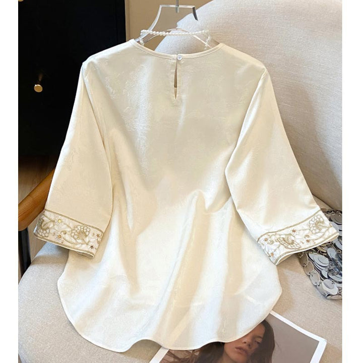 Femme Elegante Bestickte Peplum-overdel Stilla