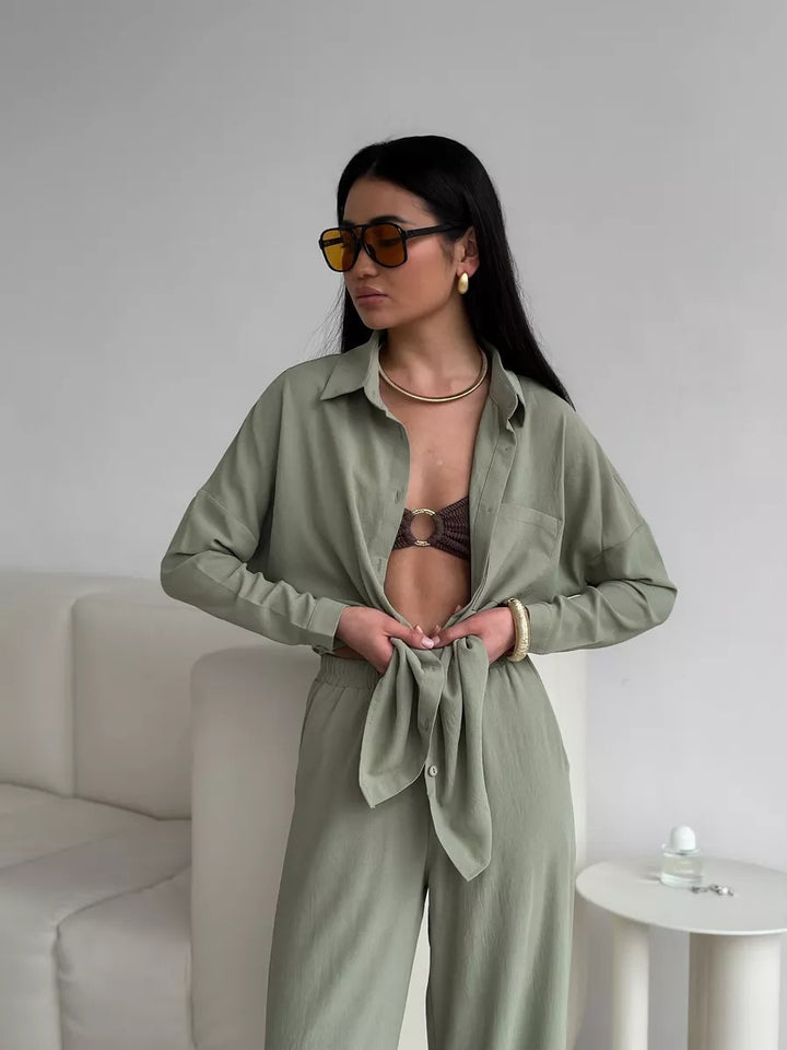 Dame afslappet oversized skjortejakke med fint stof Stilla