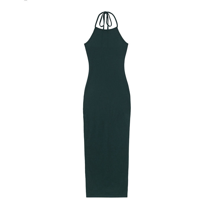 Dame Halter Neck Bodycon Maxi Kjole Stilla
