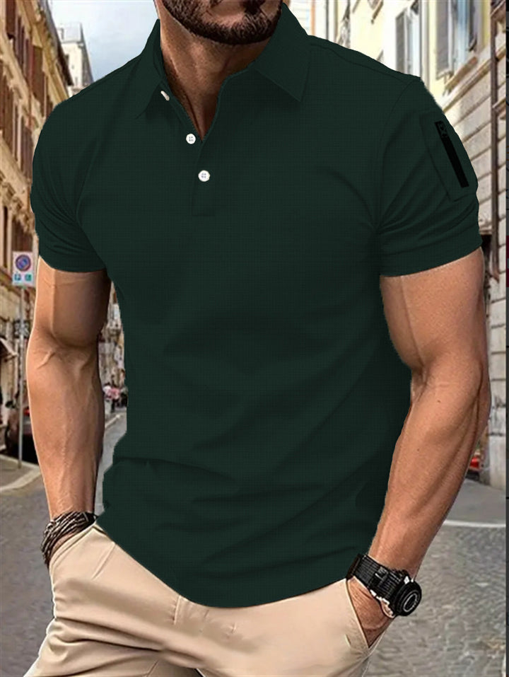 Herrer moderne kortærmet poloshirt med struktureret design Stilla