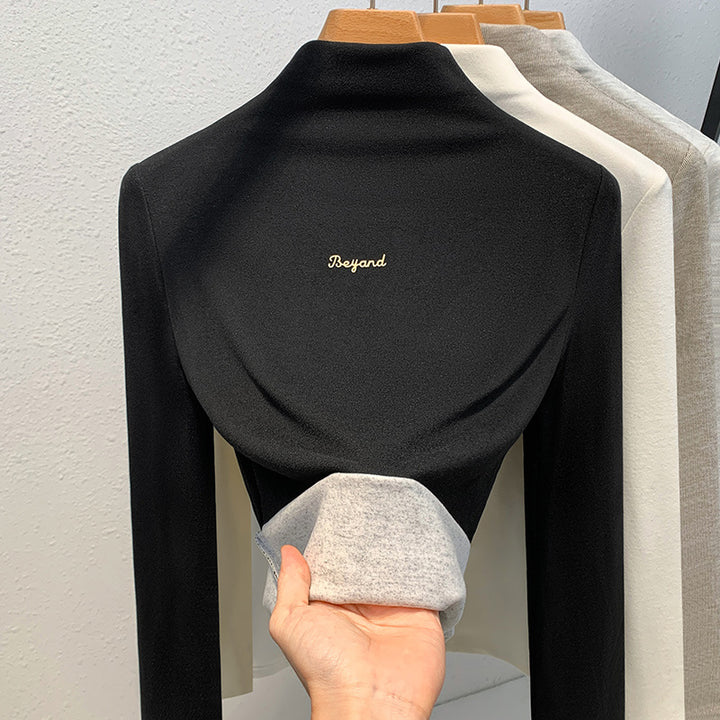 Dame Elegant Langærmet skjorte med moderne høj krave og innovativ snit Stilla