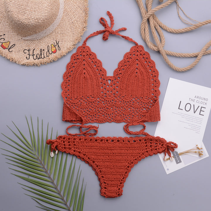 Damehækle-bikini med justerbare stropper og romantiske detaljer Stilla