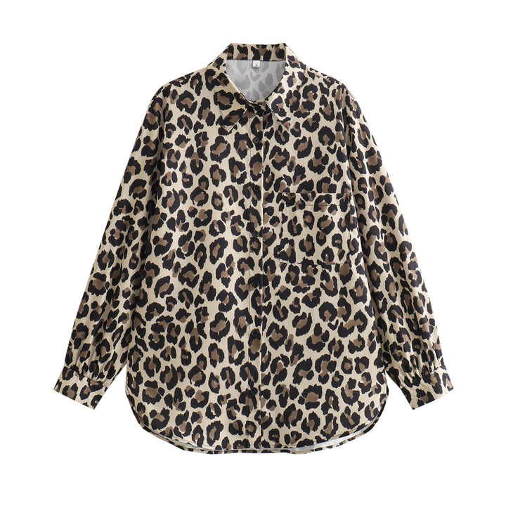 Femme Leopard-Print Bred Bukser Stilla