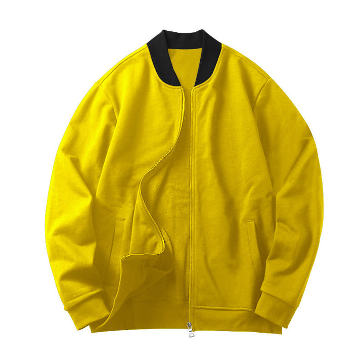 Herren nan legerer Baumwoll-Blouson med kontrastkrave synlig metal zip og sidelommer Skovae
