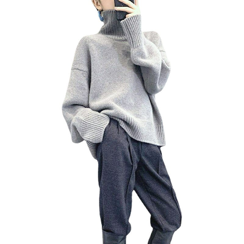 Dame Behagelig Oversized Rullekrave Sweater Stilla